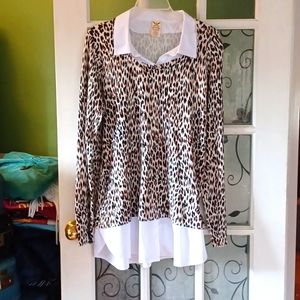 Faded glory animal print top size xlarge